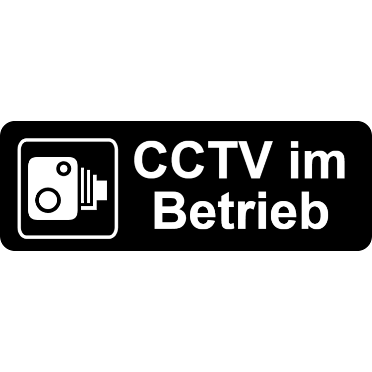 Schwarzer CCTV-Aufkleber im Einsatz