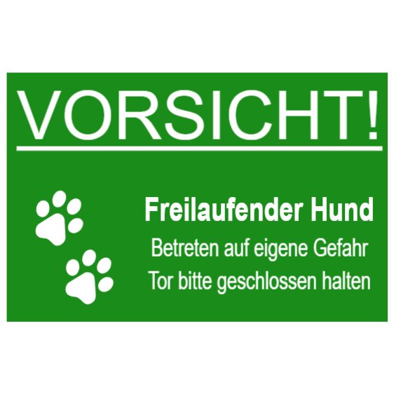 Warnung vor dem Hund Schilder - Hundeschild Wetterfest (Grün)