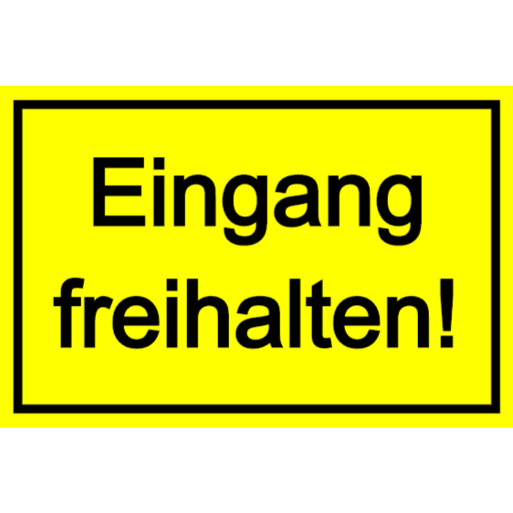 Eingang freihalten Kunststoff Schild Hinweisschild Tür von Eingängen