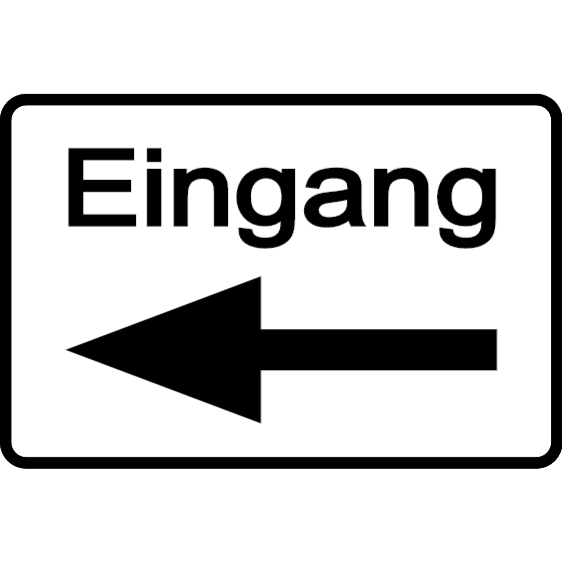 Eingang Hinweisschild zur Betriebskennzeichnung