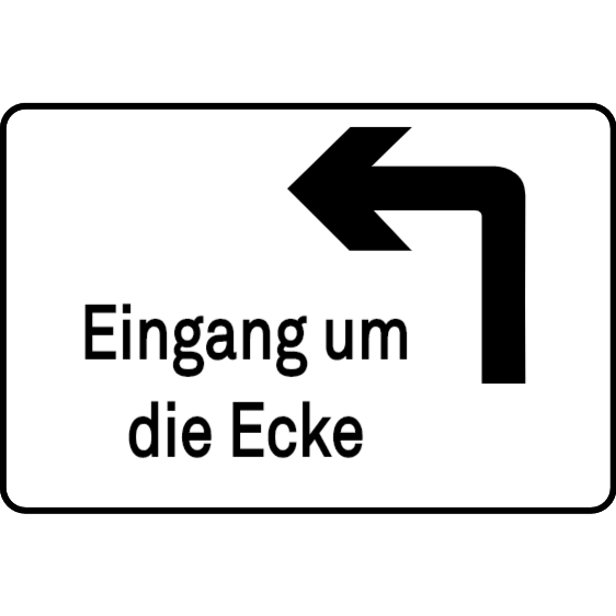 Eingang um die Ecke (links)