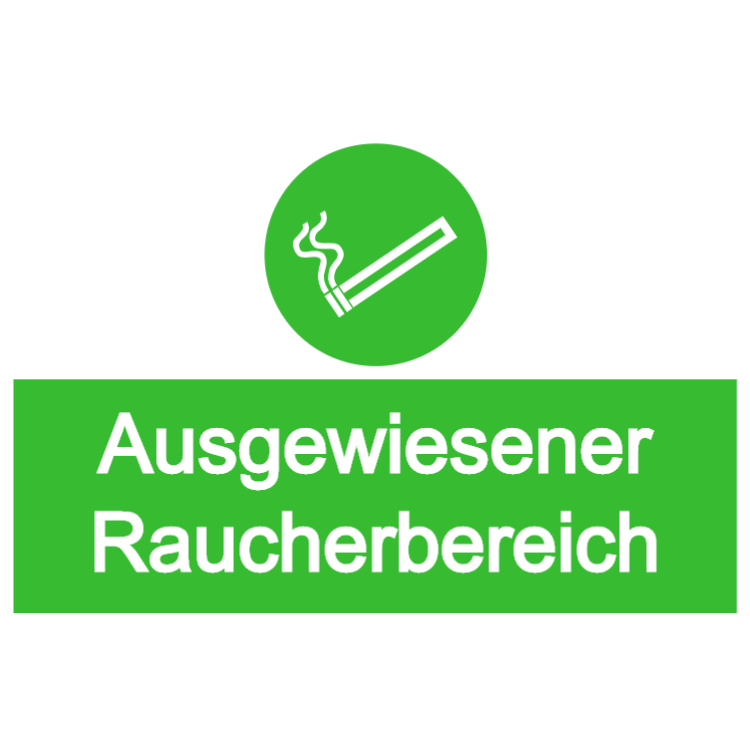 Ausgewiesener Raucherbereich Zeichen