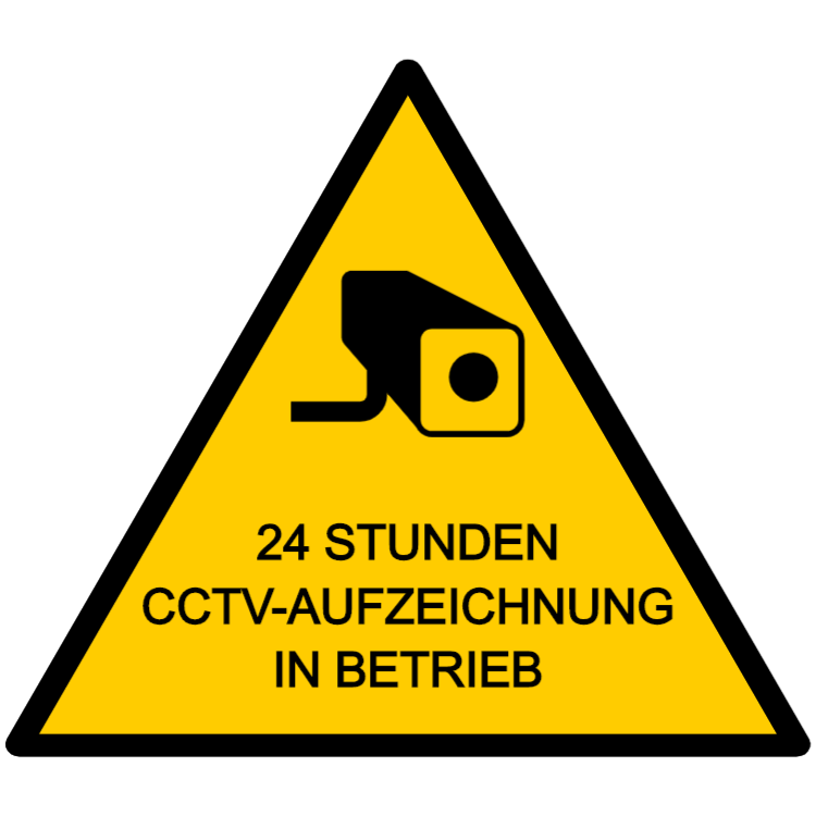 CCTV Schild 24 Stunden Aufnahme - Aluminiumverbundschilder