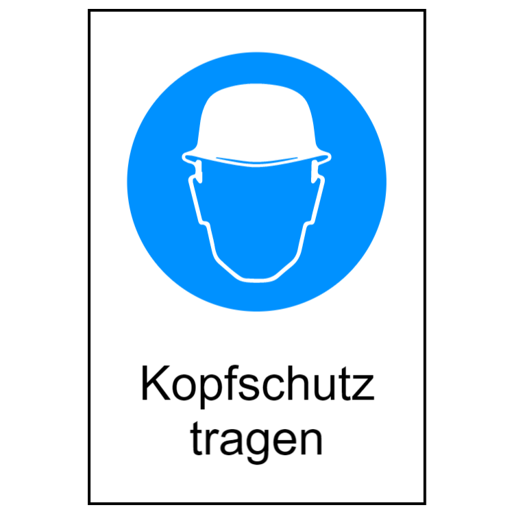 Kopfschutz tragen - Aluminiumverbundschilder