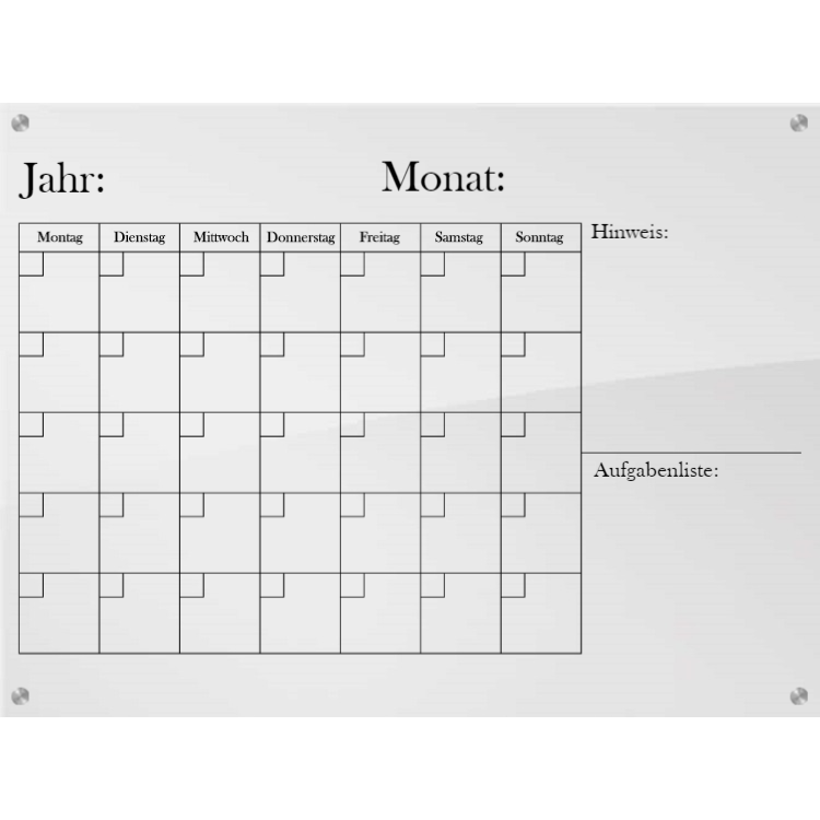 Horizontaler Kalender