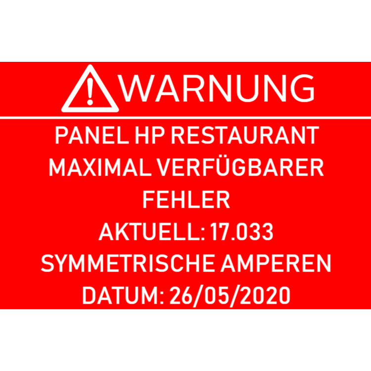 Rotes technisches Warnschild