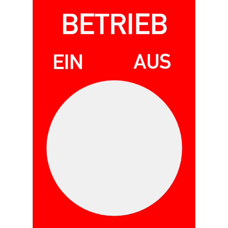 Rotes technisches Schild