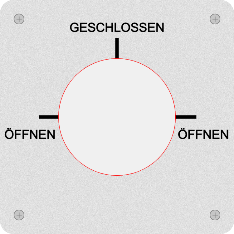 Technisches Schild aus mattem Silber