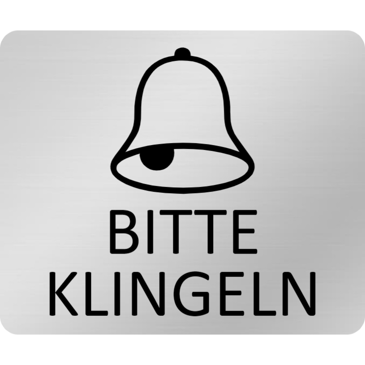 Bitte klingeln - Silbernes Schild