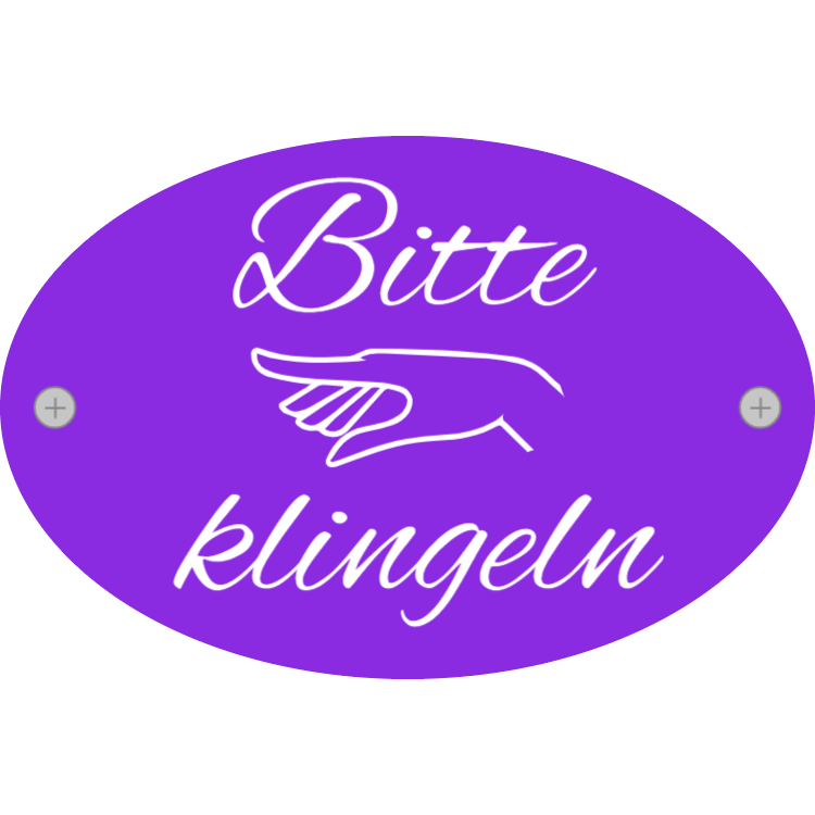 Bitte klingeln - Violettes Zeichen