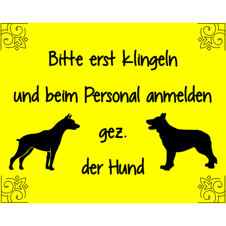 Bitte erst klingeln und beim Personal anmelden