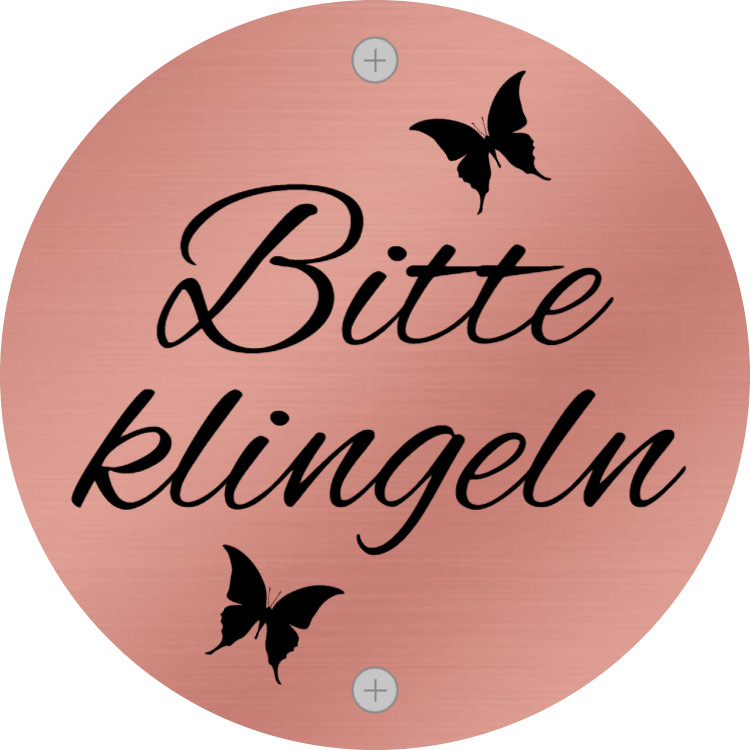 Bitte klingeln - Roségold-Zeichen