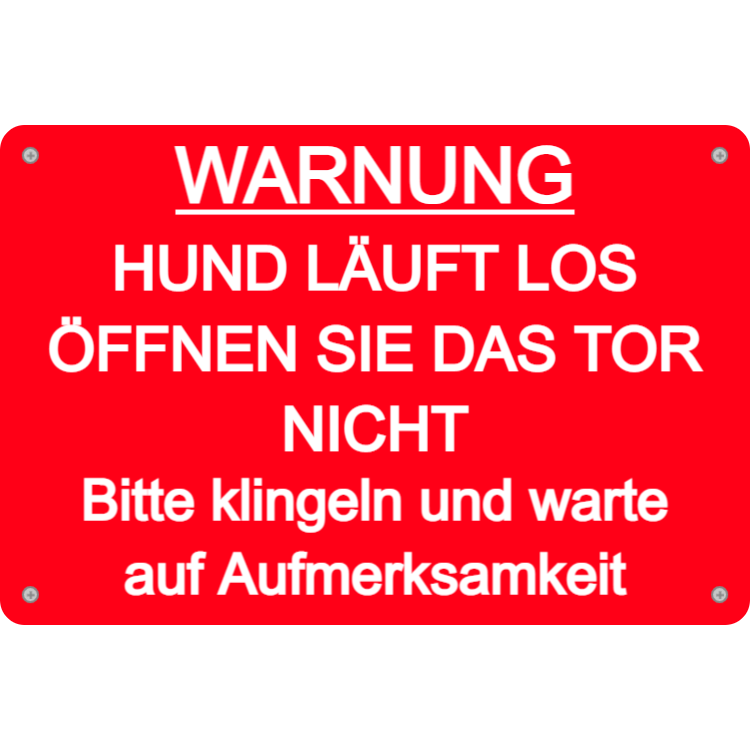 Bitte klingeln - Warnschild