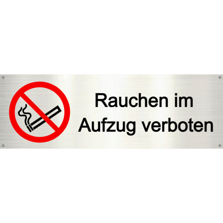 Rauchen im Aufzug verboten - Aluminiumschilder
