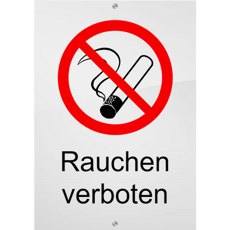 Rauchen verboten - Plexiglasschilder