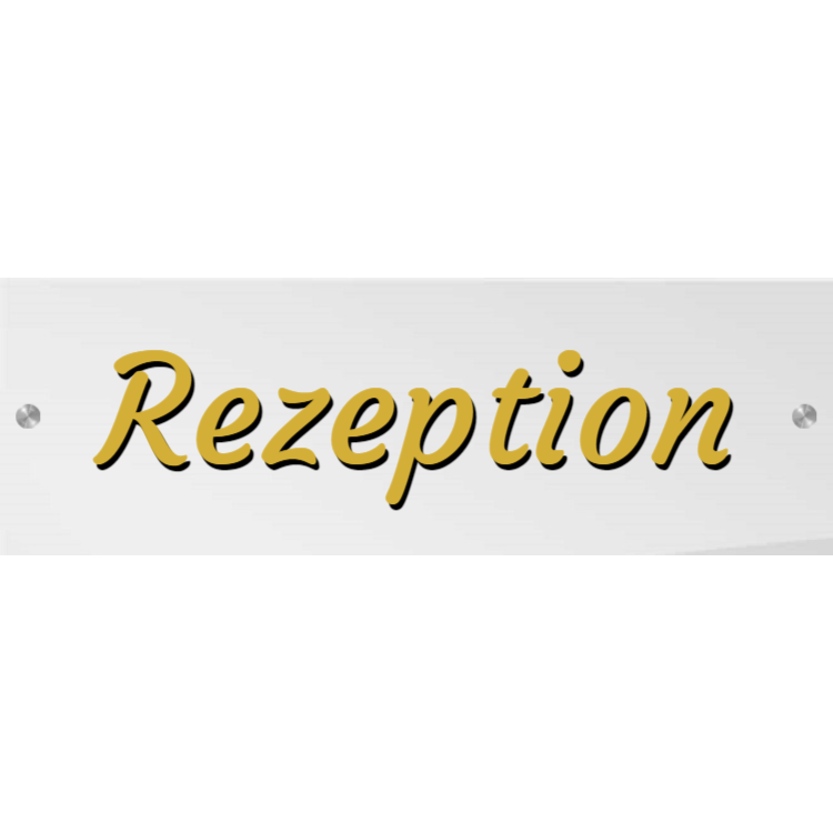 Rezeption - Plexiglasschilder