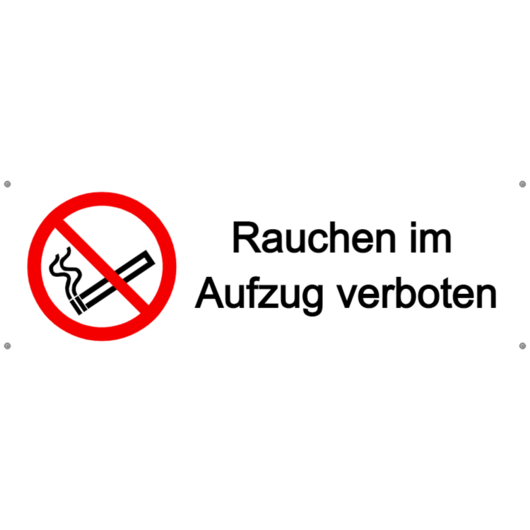 Rauchen im Aufzug verboten - Aluminiumverbundschilder