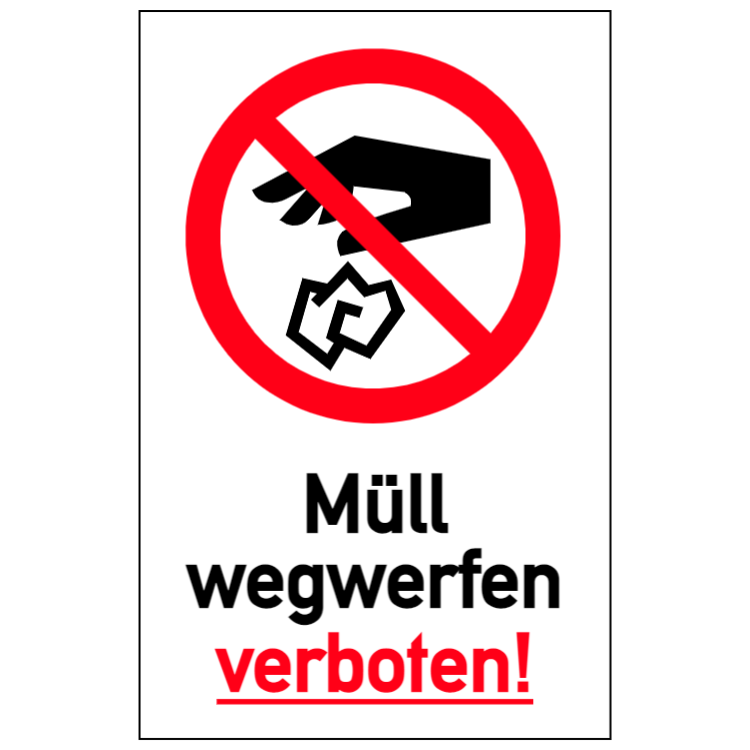 Müll wegwerfen verboten