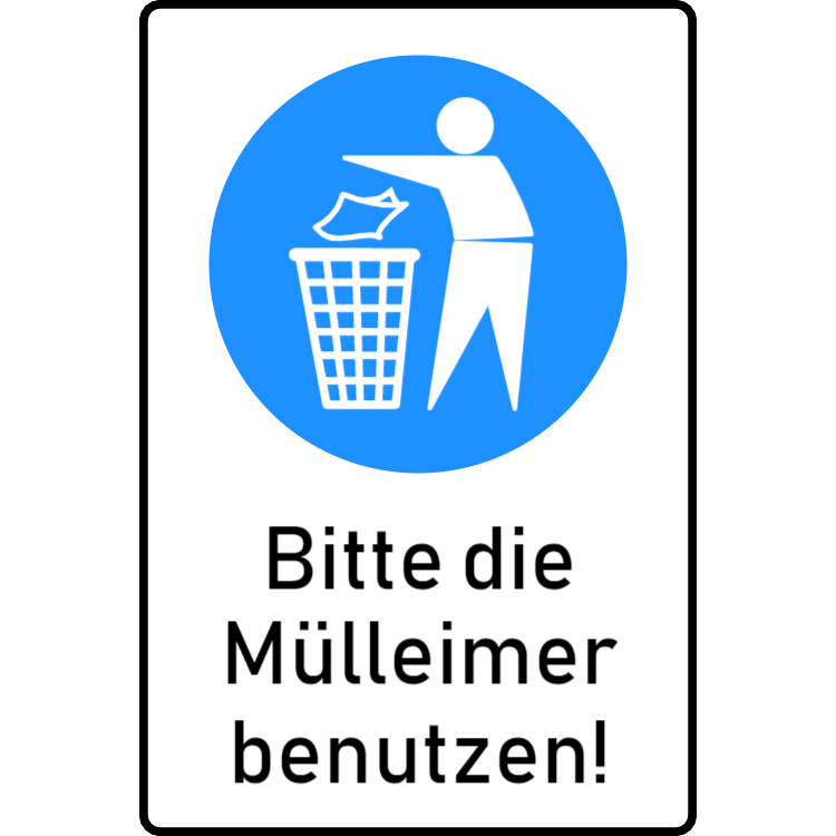 Bitte die Mülleimer benutzen