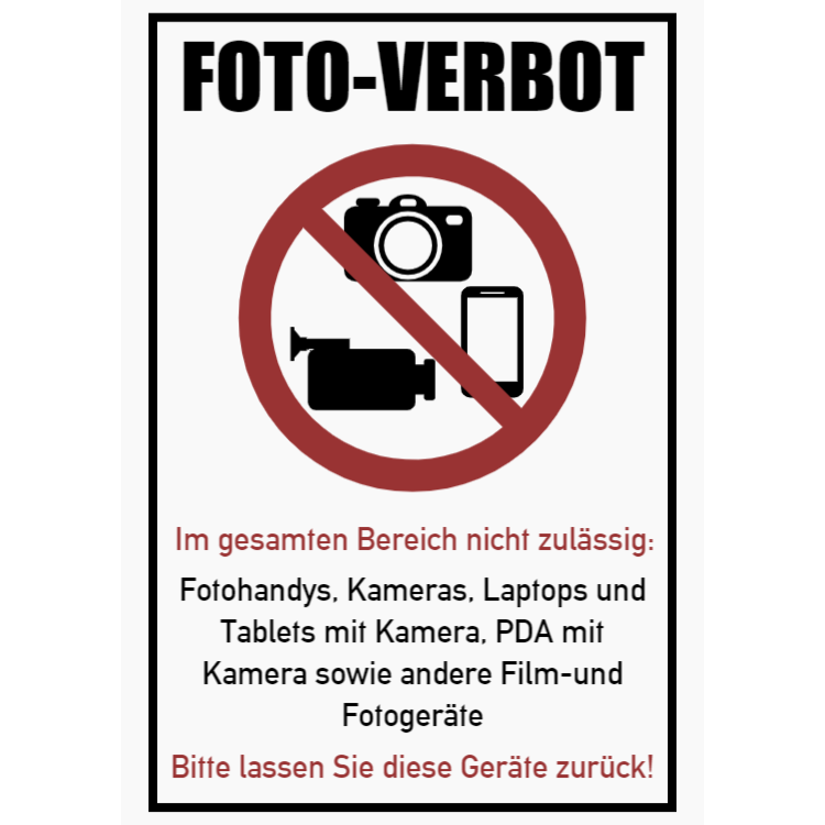 Foto-Verbot schild