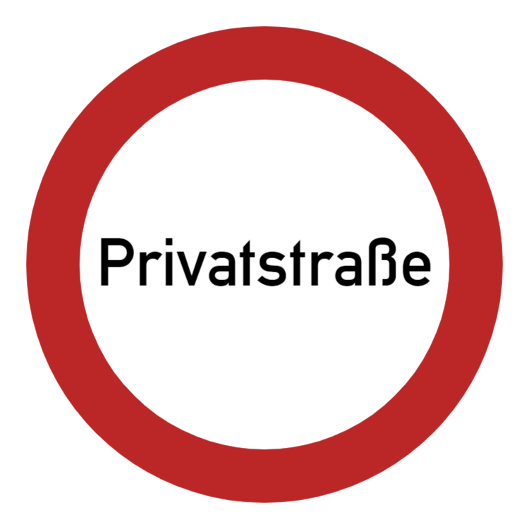 Privatstraße schild