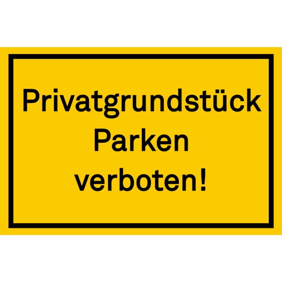 Privatgrundstück parken verboten - gelb