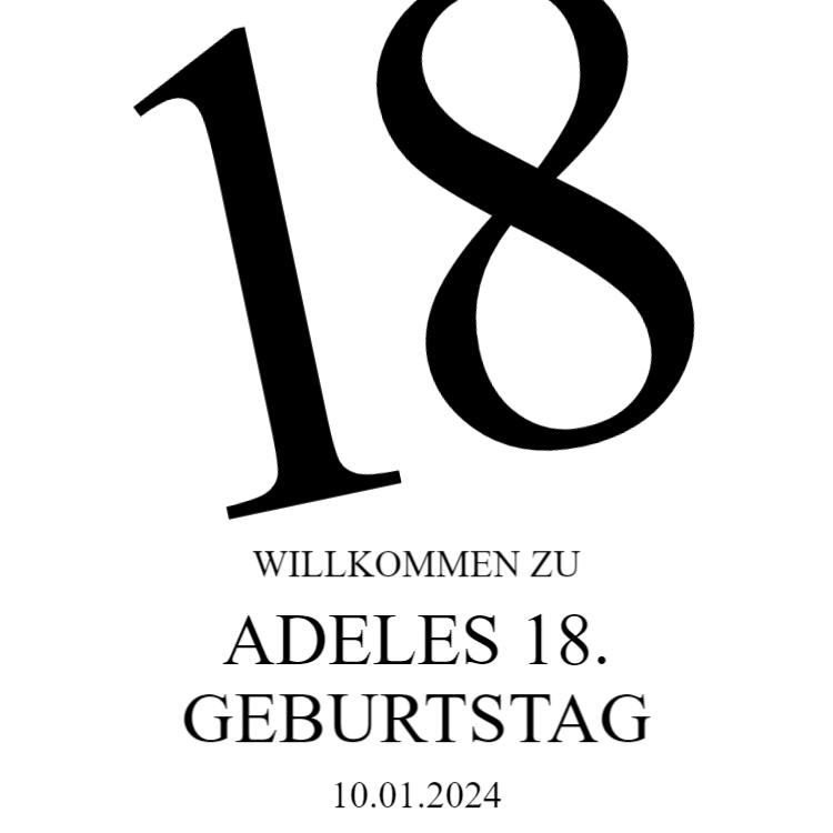 18 Geburtstagsschild Marktek