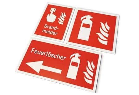 Schild Feuerlöscher, Kunststoff