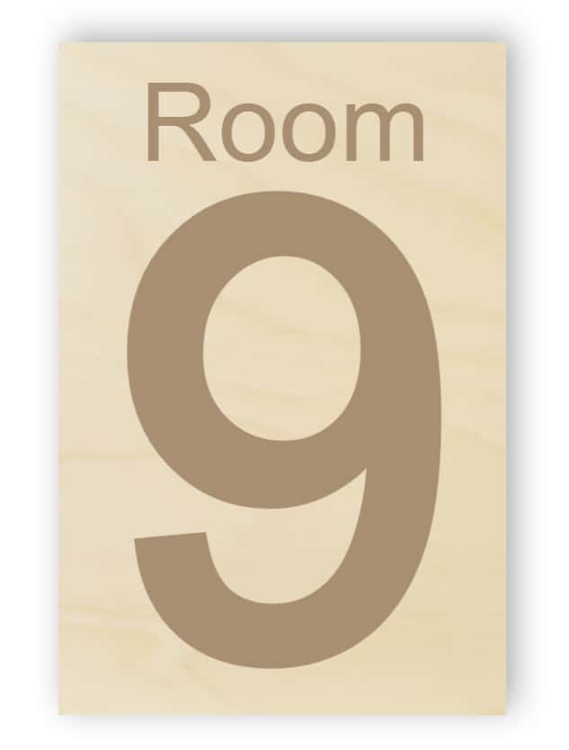 Hölzerne Zimmernummer