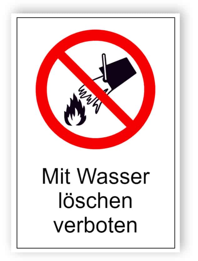 Mit Wasser löschen verboten 1