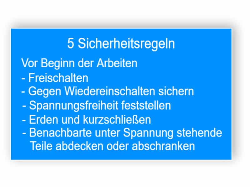 5 Sicherheitsregeln