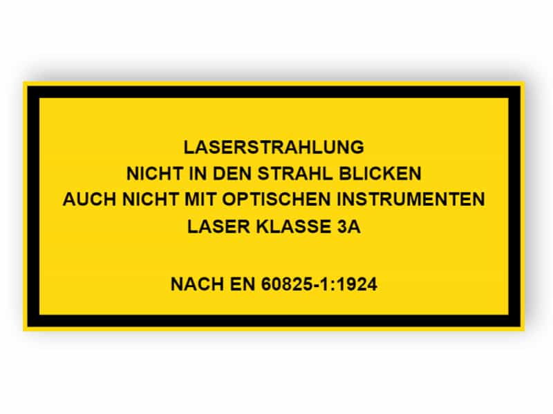 Laserstrahlung Nicht in den Strahl blicken