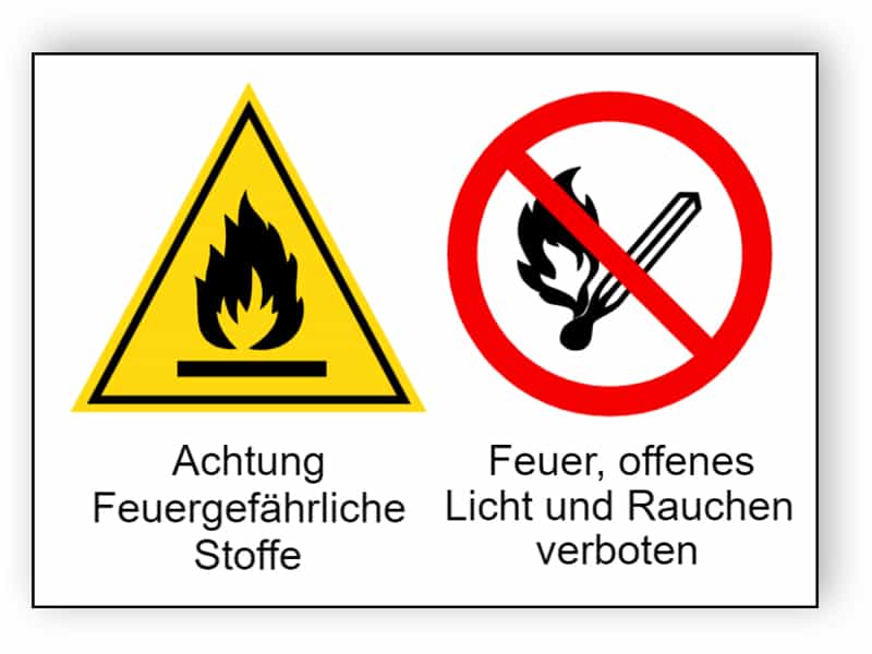 Achtung Feuergefährliche Stoffe