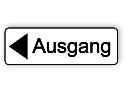 Schild, Eingang 1