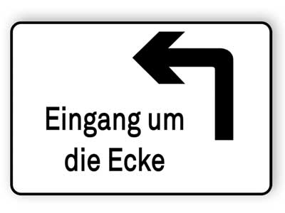 Eingang um die Ecke (links)