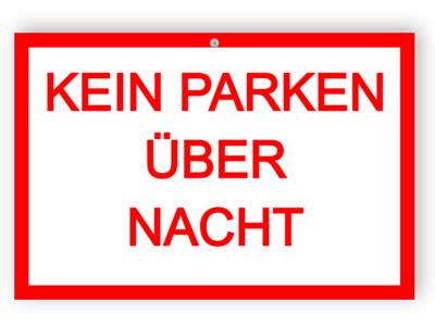 Kein parken nacht