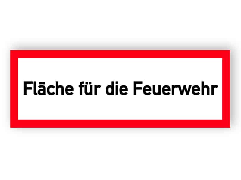 Schild Fläche für die Feuerwehr / BrandschutzSchild