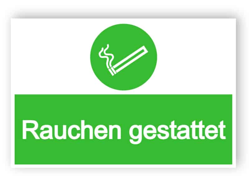 Rauchen gestattet Schild