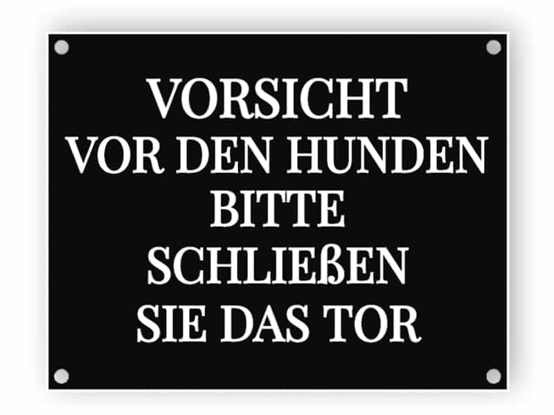 Vorsicht vor den hunden, Bitte schließen sie das tor Schild