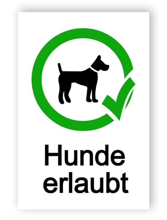 Hunde erlaubt Schild