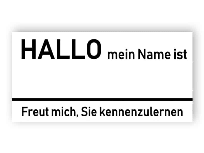 Mein Name ist - Namensschild