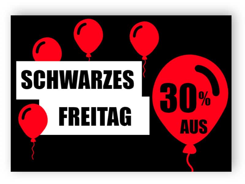 Schwarzer Freitag - rote und schwarze Landschaft Schild