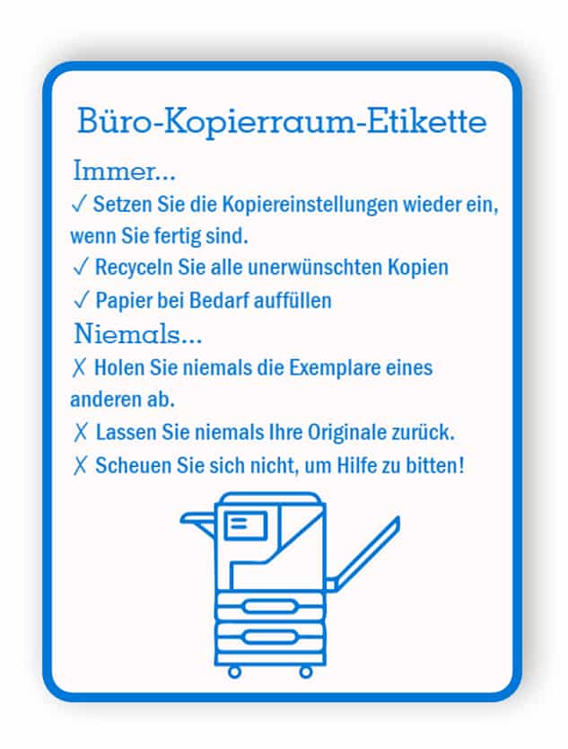 Etikettschild für Büroräume