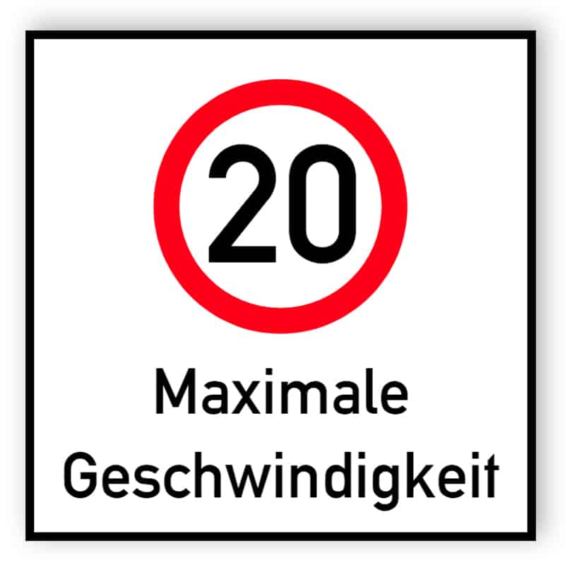 Höchstgeschwindigkeit 20 Schild