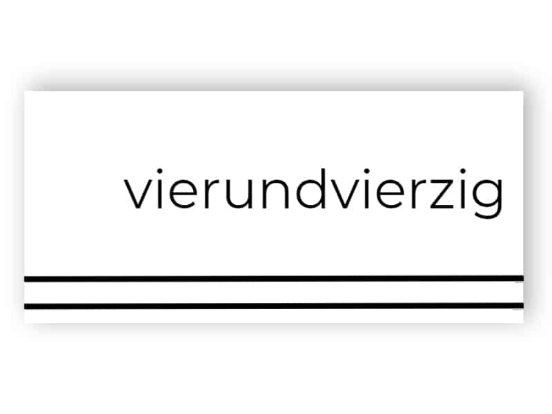 Buchstaben der Türnummer 1