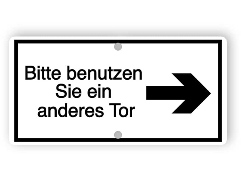 Bitte verwenden Sie andere GatterSchild