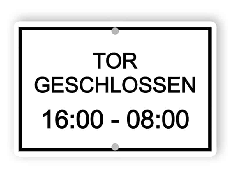 Tor geschlossen Schild