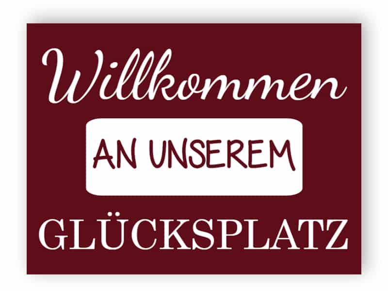 Burgund willkommenes Schild