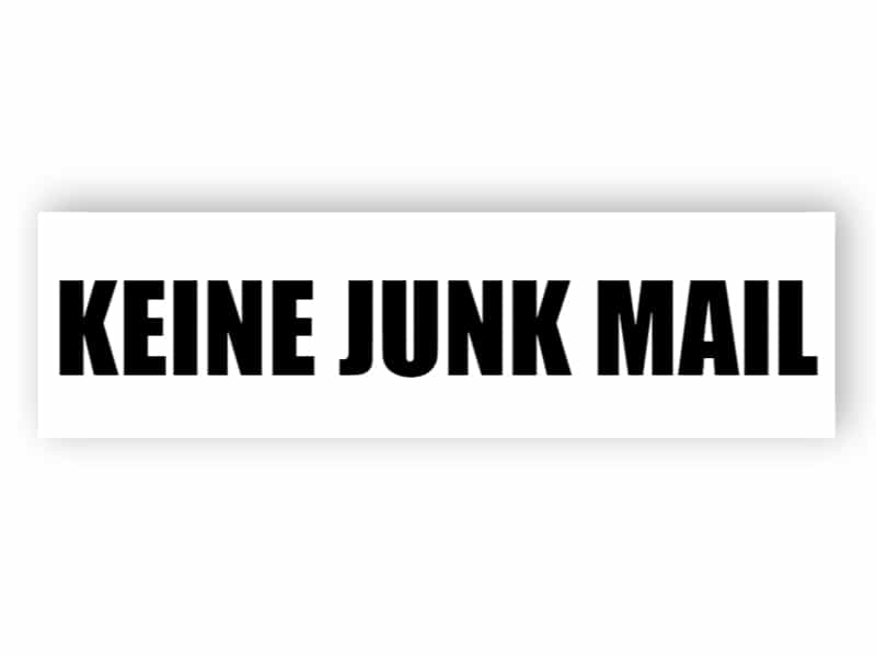 Kein Junk-Mail-Schild 2