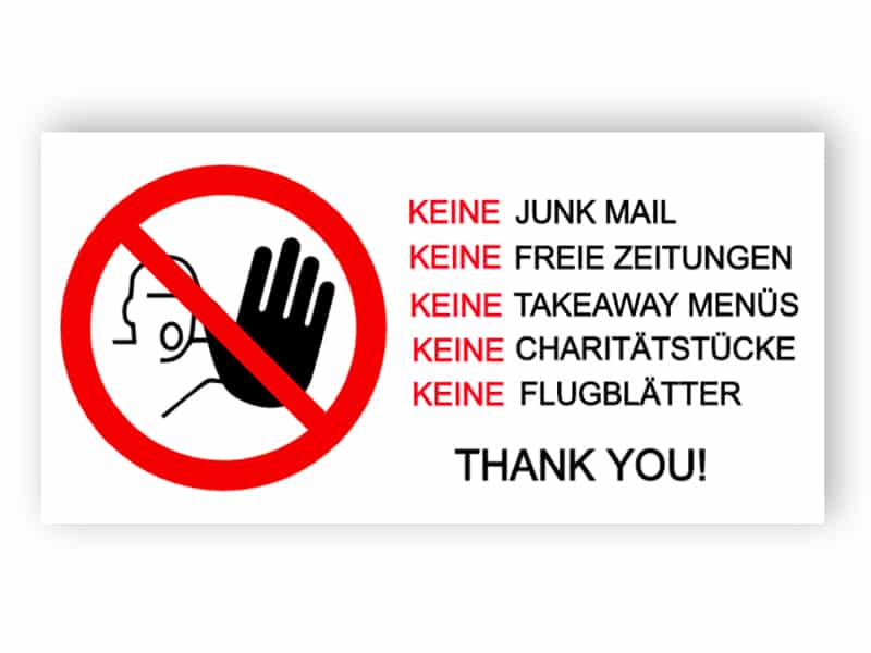 Kein Junk-Mail-Schild 5